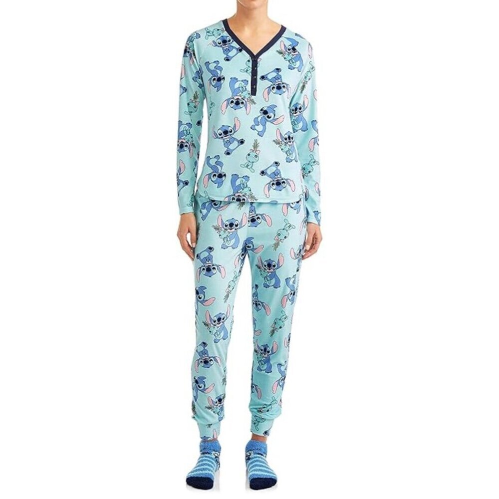 2 Piece Disney Lilo &‎ Stitch Women’s Pajama Set XL 16-18 - Picture 1 of 15
